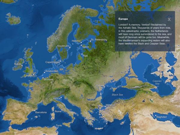 Европа после того, как растают все льды Земли. Моделирование журнала National Geographic. Европа после того, как растают все льды Земли. Моделирование журнала National Geographic.